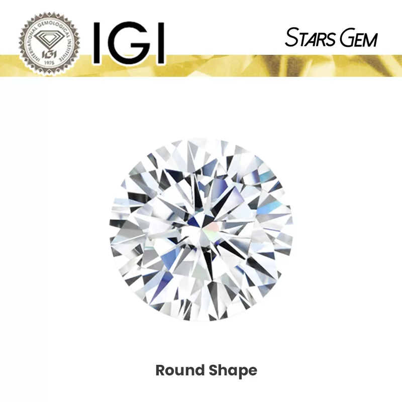 0.3ct to 10.0ct Round Shape CVD HPHT Lab Grown Diamond With IGI Certificate