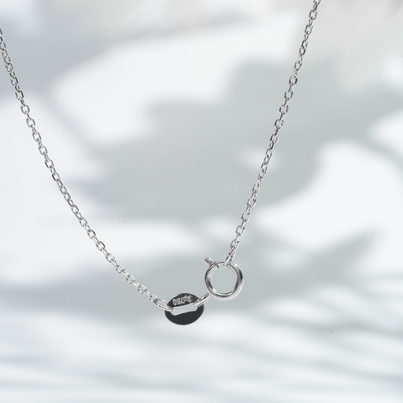 18K White Gold Necklace White Round Cut DEF VS Lab Grown Diamond Heart Shape Pendant