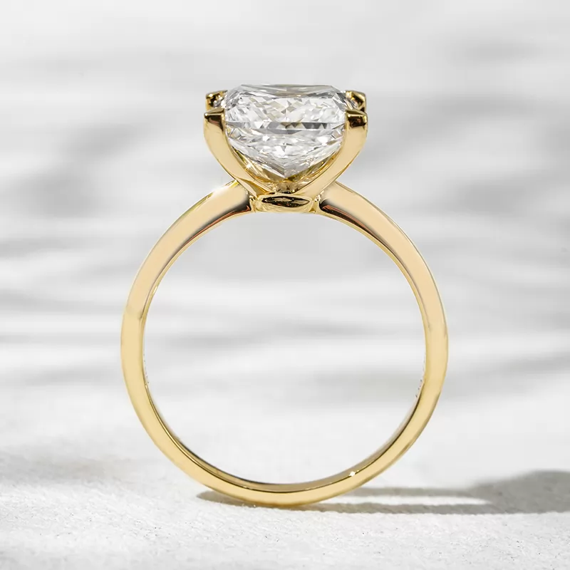 18K Yellow Gold 8.5x8.7mm 3.75ct Princess Cut Lab Grown Diamond Solitaire Engagement Ring