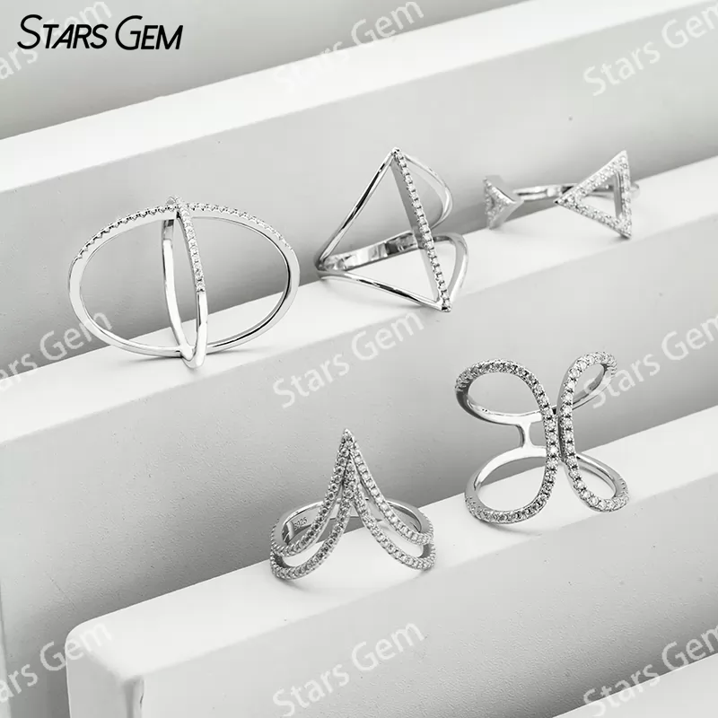 Round Brilliant Cut Moissanite S925 Sterling Silver Fancy Design Eternity Wedding Ring