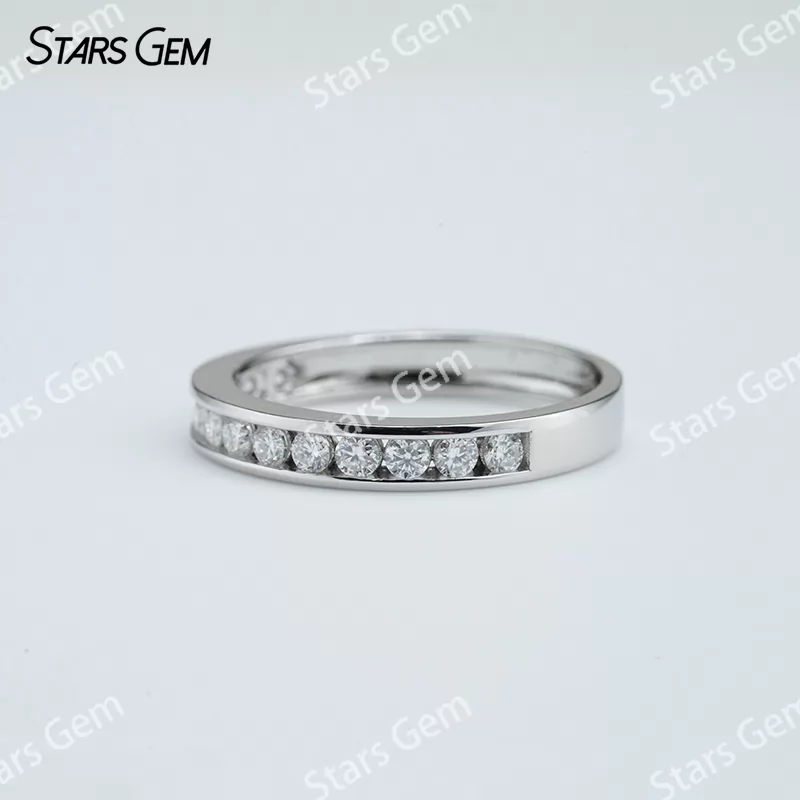 2mm Round Brilliant Cut Moissanite S925 Sterling Silver Diamond Eternity Ring