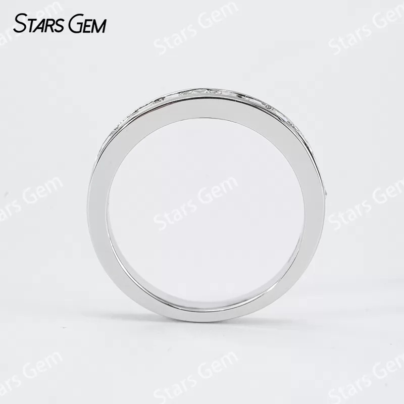2×2mm Princess Cut Moissanite S925 Sterling Silver Diamond Eternity Ring