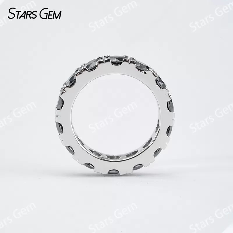 4mm Round Brilliant Cut Moissanite S925 Sterling Silver Diamond Eternity Ring