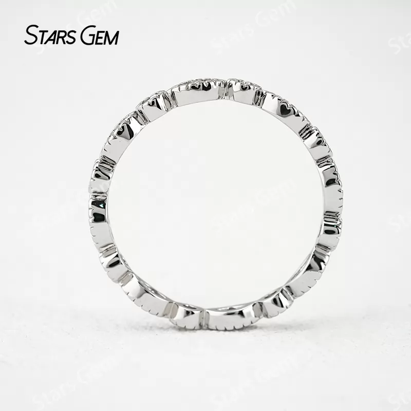 1.8mm Round Brilliant Cut Moissanite S925 Sterling Silver Diamond Eternity Ring