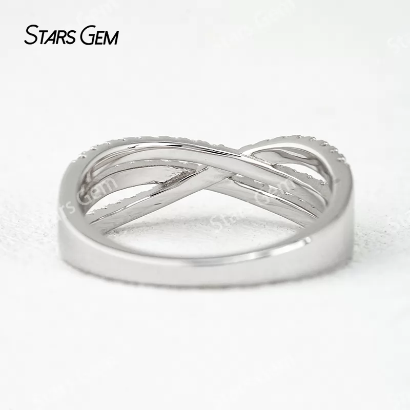 1.3mm Round Brilliant Cut Moissanite S925 Sterling Silver Diamond Eternity Ring