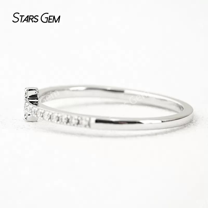 1.2mm Round Brilliant Cut Moissanite S925 Sterling Silver Diamond Eternity Ring