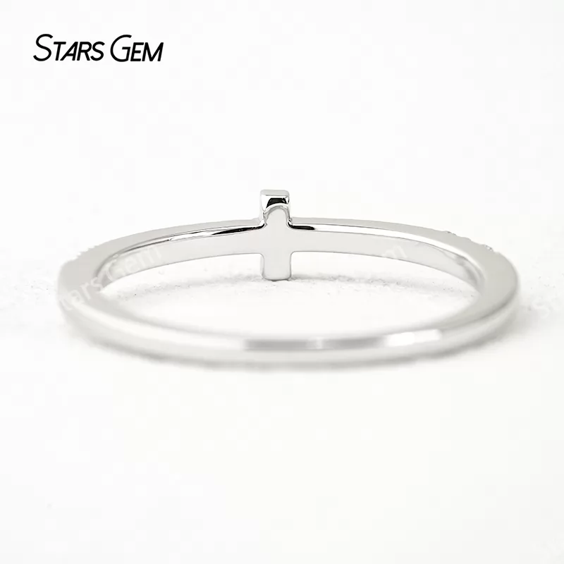 1.2mm Round Brilliant Cut Moissanite S925 Sterling Silver Diamond Eternity Ring