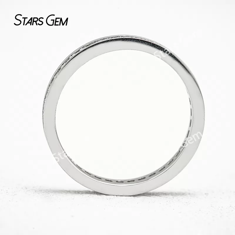 1.5mm Round Brilliant Cut Moissanite S925 Sterling Silver Diamond Eternity Ring