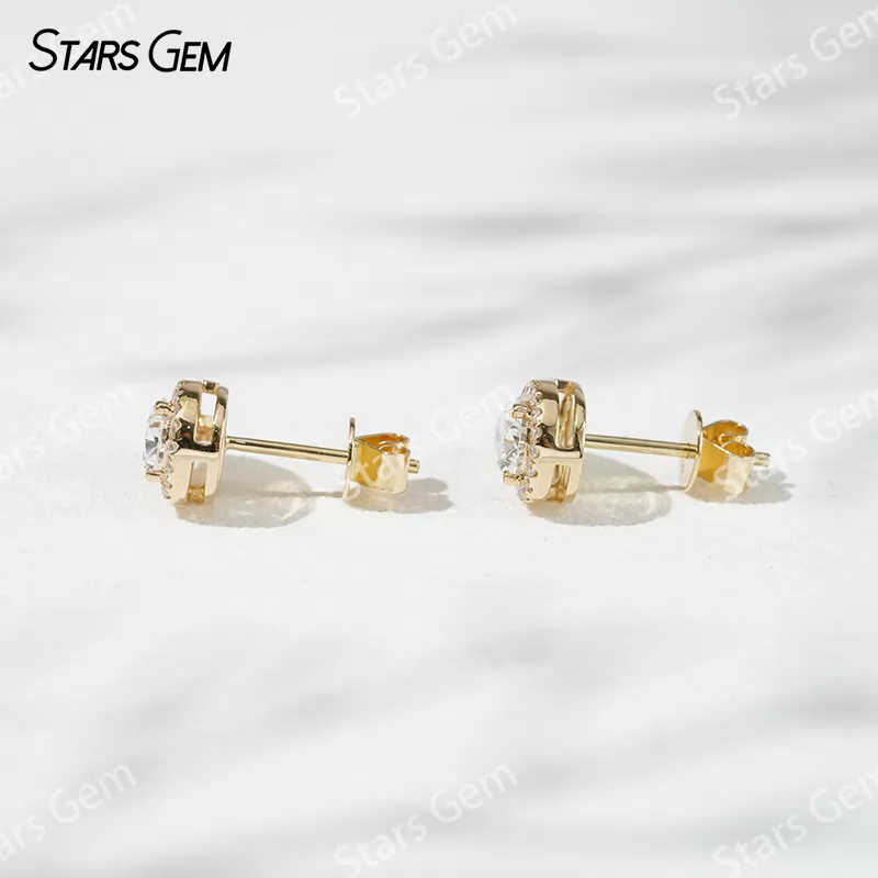 6.5×4.5mm Pear Cut Lab Grown Diamond 18K Yellow Gold Diamond Stud Earrings