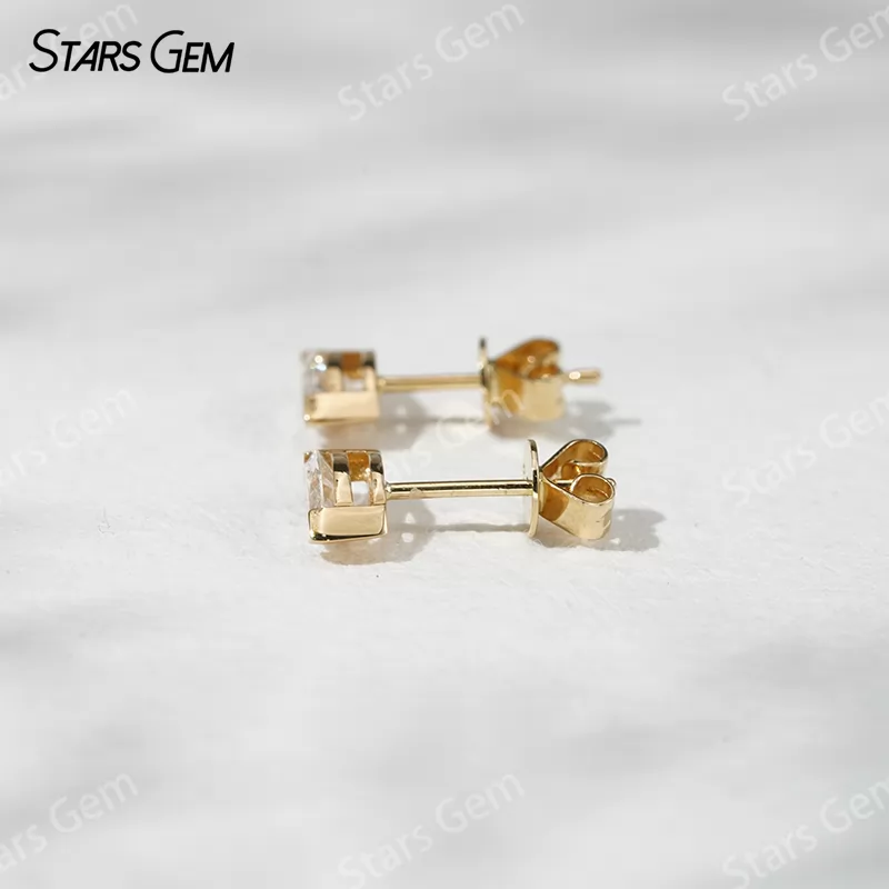 3.5×7mm Marquise Cut Lab Grown Diamond 18K Gold Diamond Stud Earrings