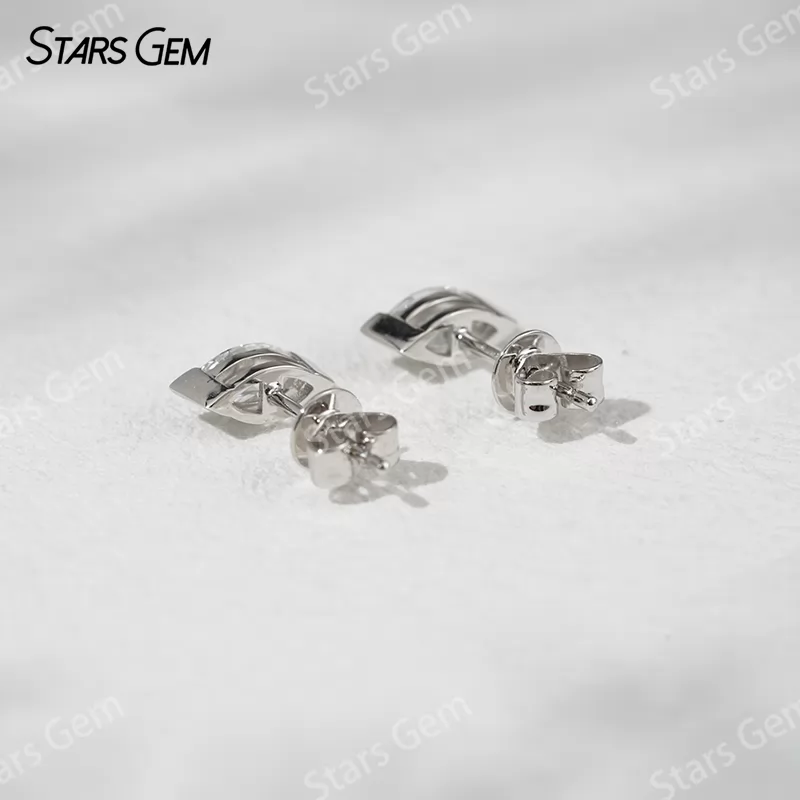 3.5×7mm Marquise Cut Lab Grown Diamond 18K Gold Diamond Stud Earrings