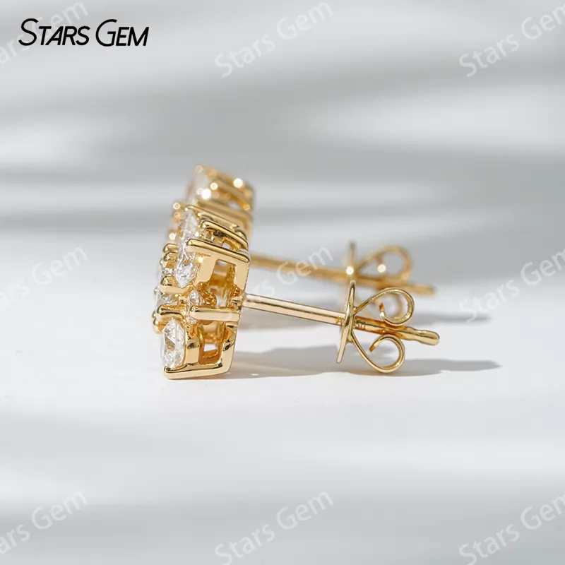 3.6mm Round Brilliant Cut Lab Grown Diamond 18K Yellow Gold Diamond Stud Earrings
