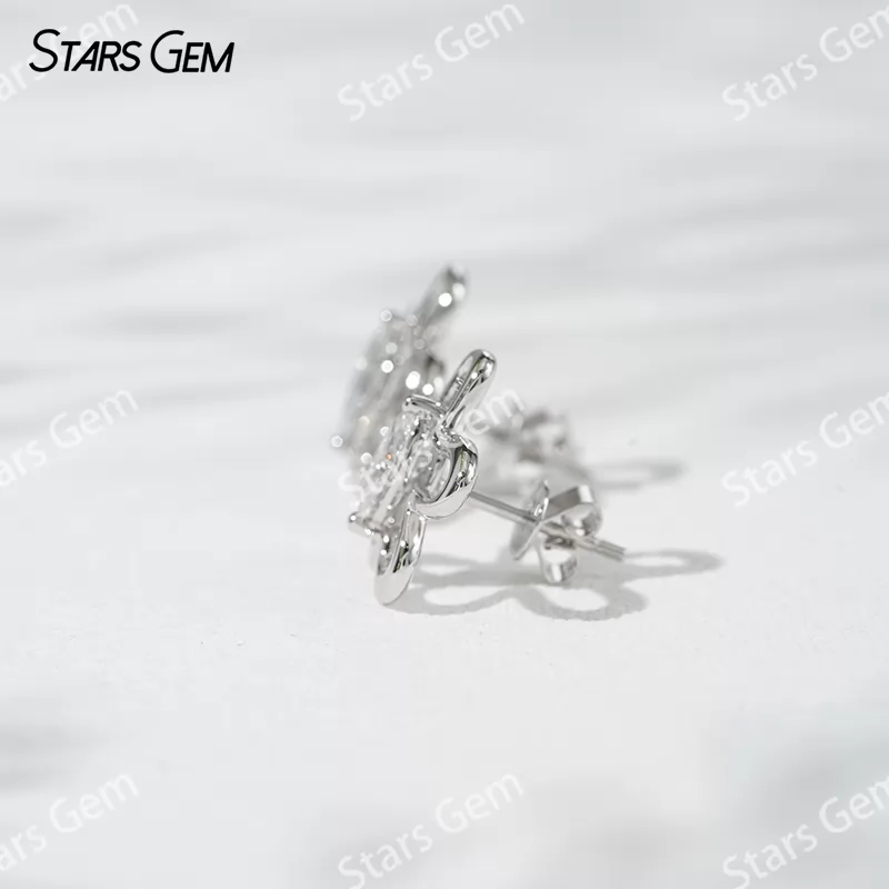 3.5×7mm Marquise Cut Lab Grown Diamond 18K White Gold Diamond Stud Earrings