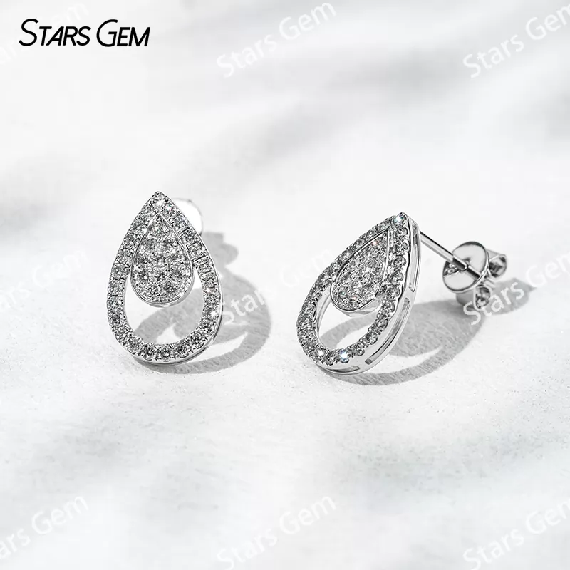 1.2mm Round Brilliant Cut Lab Grown Diamond 18K White Gold Diamond Stud Earrings
