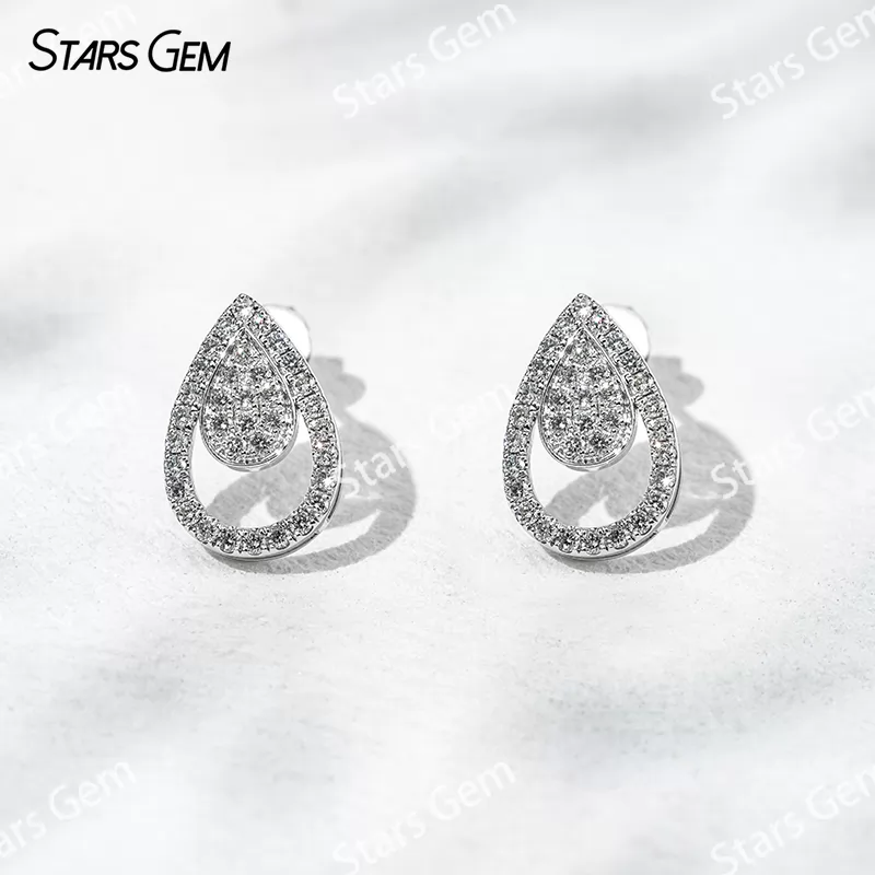 1.2mm Round Brilliant Cut Lab Grown Diamond 18K White Gold Diamond Stud Earrings