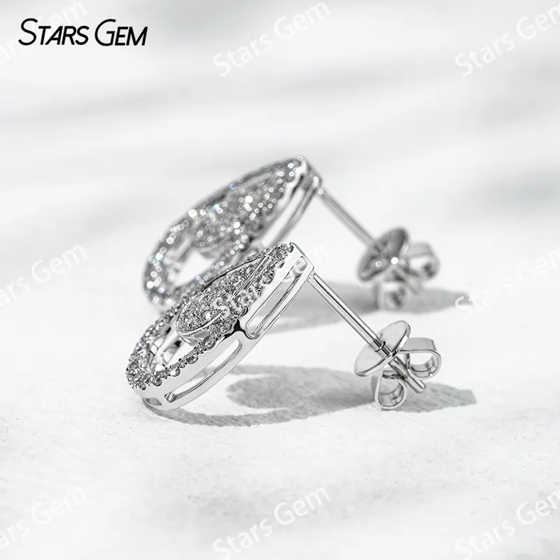 1.2mm Round Brilliant Cut Lab Grown Diamond 18K White Gold Diamond Stud Earrings