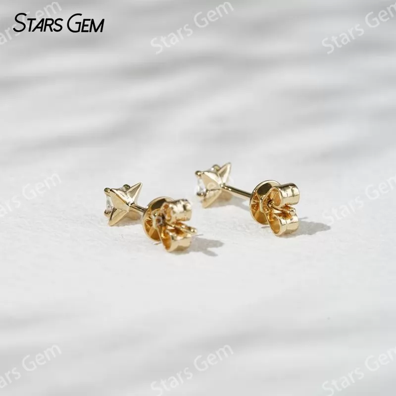 2.5×2.5mm Princess Cut Lab Grown Diamond 18K Gold Diamond Stud Earrings