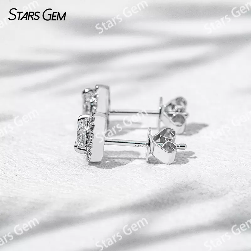4.5×4.5mm Heart Cut Lab Grown Diamond 18K Gold Diamond Stud Earrings