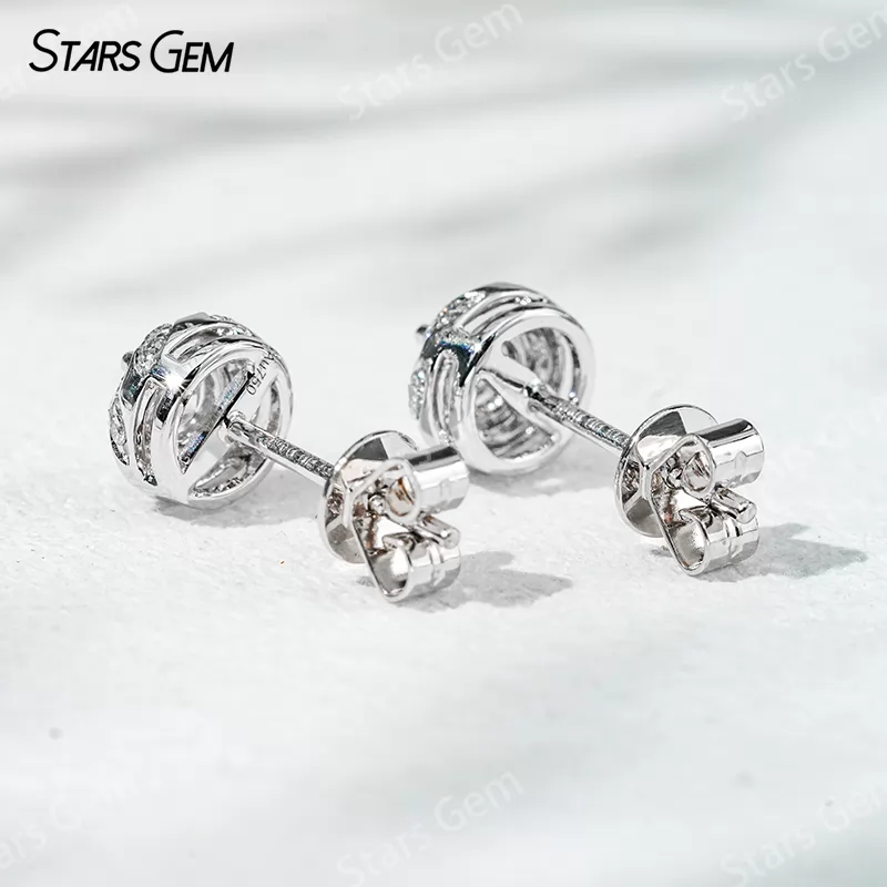 3.6mm Round Brilliant Cut Lab Grown Diamond 18K Gold Diamond Stud Earrings