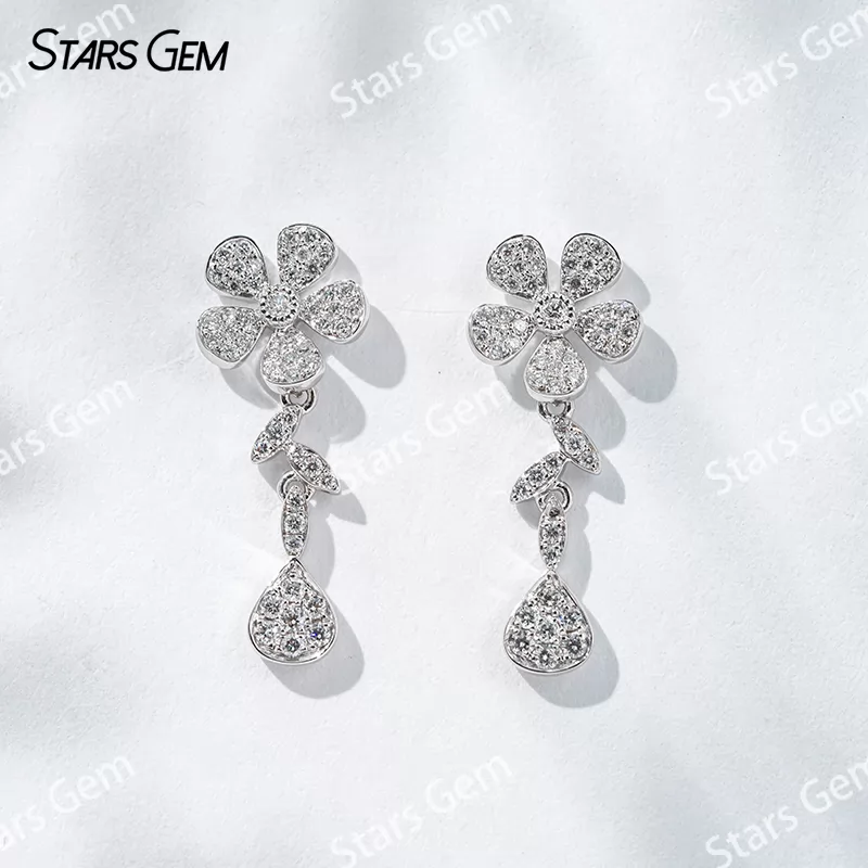 1.3mm Round Brilliant Cut Lab Grown Diamond 18K White Gold Diamond Earrings