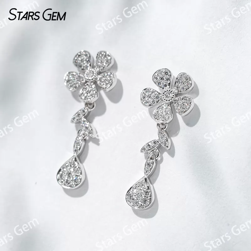 1.3mm Round Brilliant Cut Lab Grown Diamond 18K White Gold Diamond Earrings