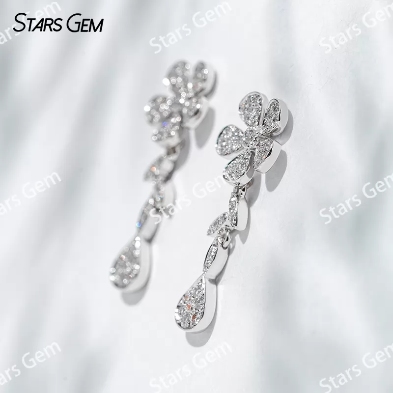 1.3mm Round Brilliant Cut Lab Grown Diamond 18K White Gold Diamond Earrings
