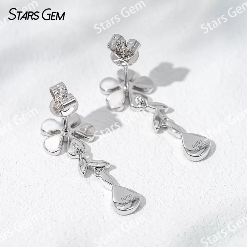 1.3mm Round Brilliant Cut Lab Grown Diamond 18K White Gold Diamond Earrings