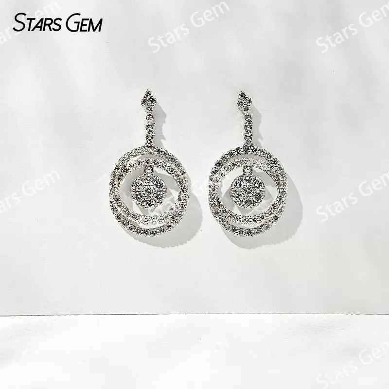 2.1mm Round Brilliant Cut Lab Grown Diamond 18K White Gold Diamond Earrings