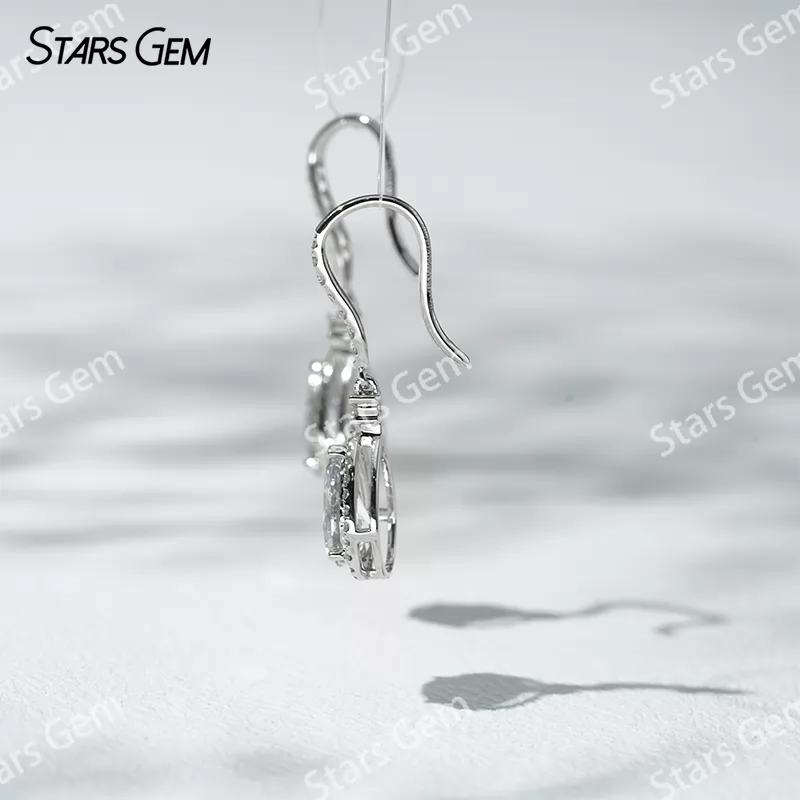 5.7×8.8mm Pear Cut Lab Grown Diamond 18K White Gold Diamond Earrings