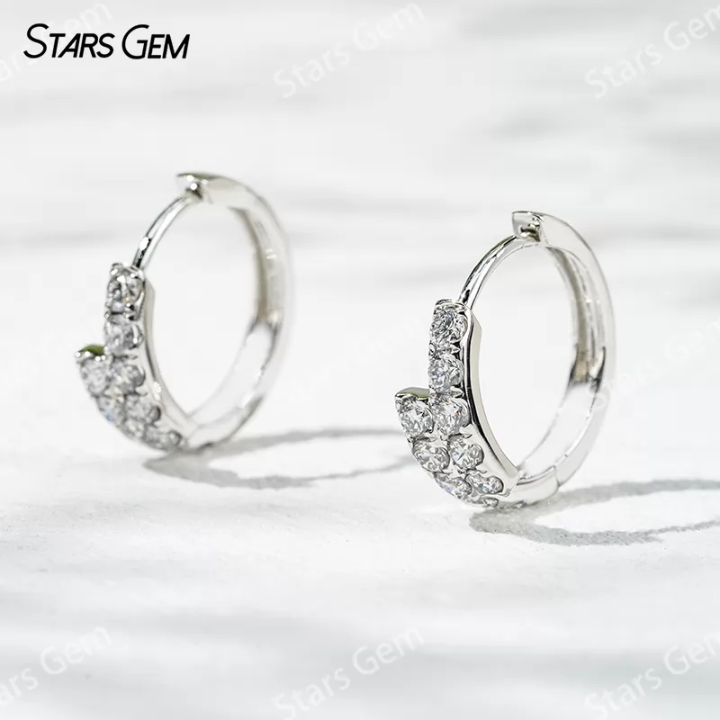 2.1mm Round Brilliant Cut Lab Grown Diamond 18K White Gold Diamond Earrings