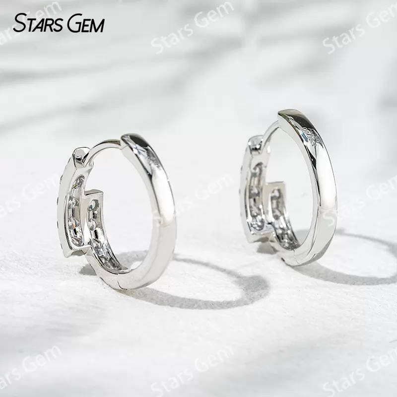 2.1mm Round Brilliant Cut Lab Grown Diamond 18K White Gold Diamond Earrings