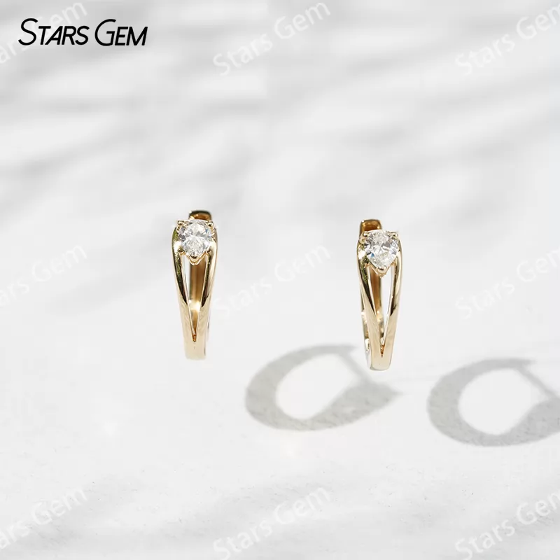 3×4mm Pear Cut Lab Grown Diamond 18K Yellow Gold Diamond Earrings