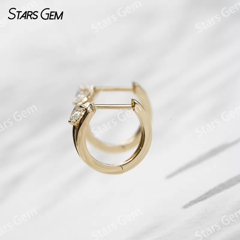 3×4mm Pear Cut Lab Grown Diamond 18K Yellow Gold Diamond Earrings