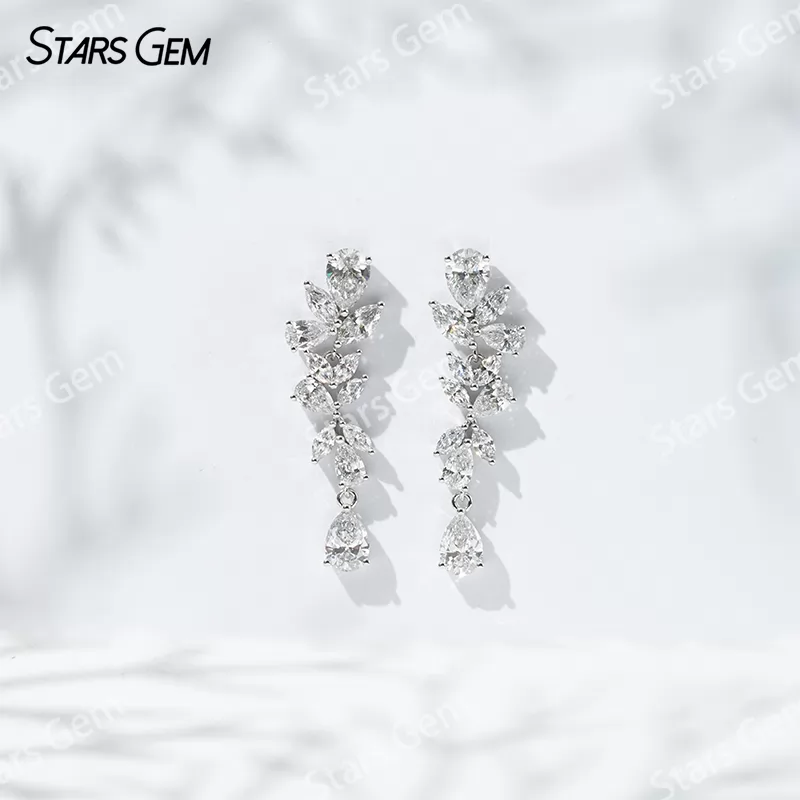 6.5×4.5mm Pear Cut Lab Grown Diamond 18K White Gold Diamond Earrings