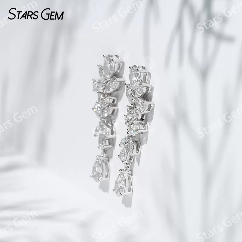 6.5×4.5mm Pear Cut Lab Grown Diamond 18K White Gold Diamond Earrings