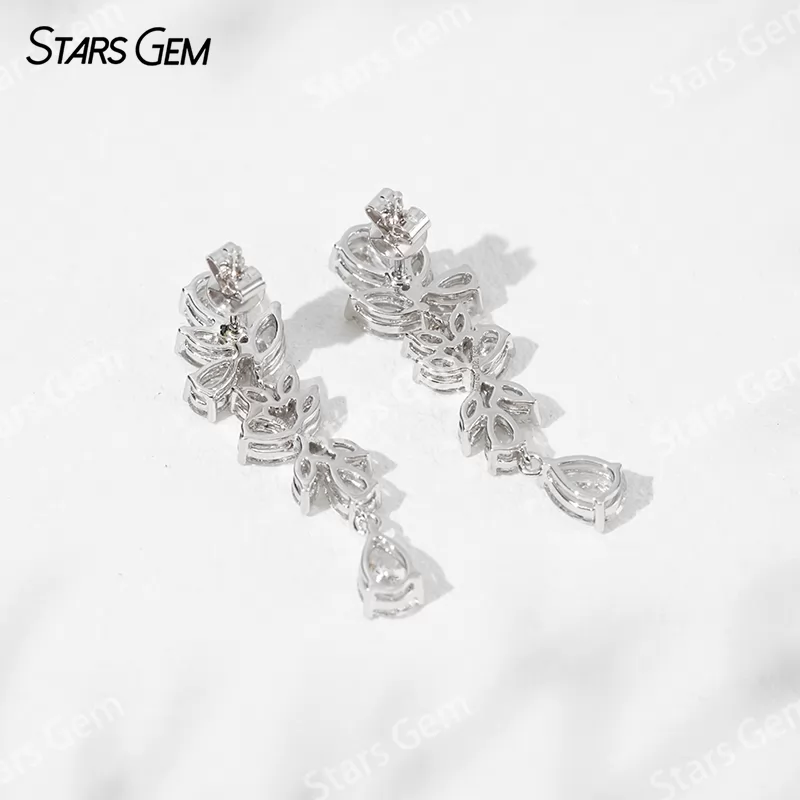 6.5×4.5mm Pear Cut Lab Grown Diamond 18K White Gold Diamond Earrings