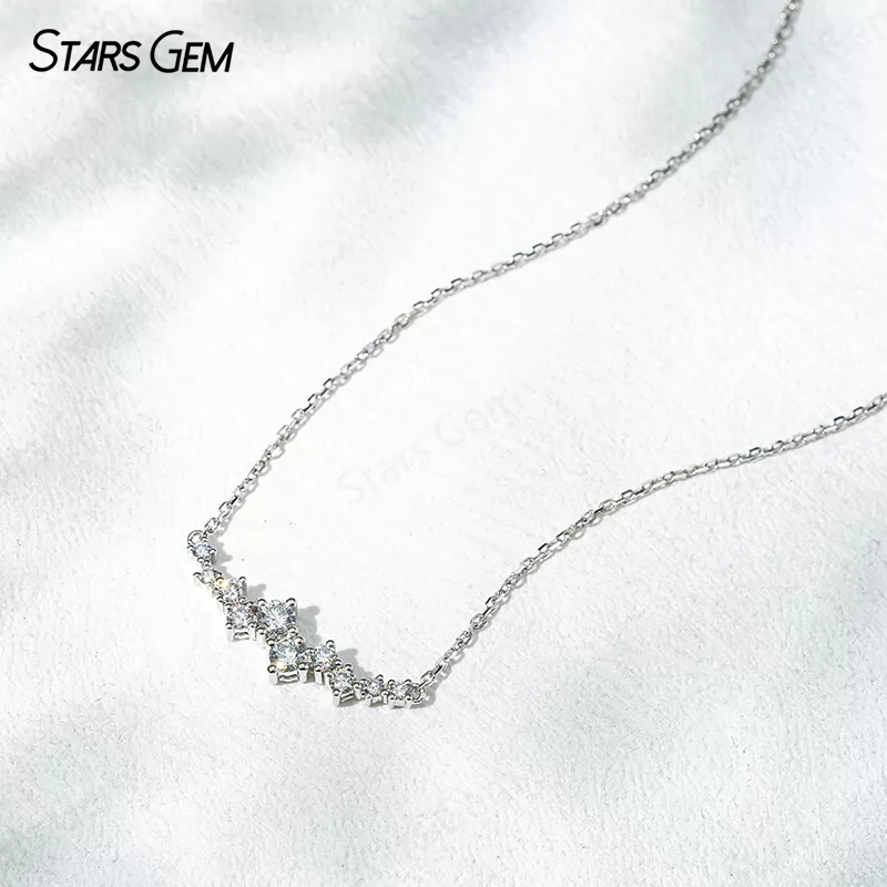 18K Solid White Gold Round Brilliant Cut DEF VS Lab Grown Diamond Pendant Necklace