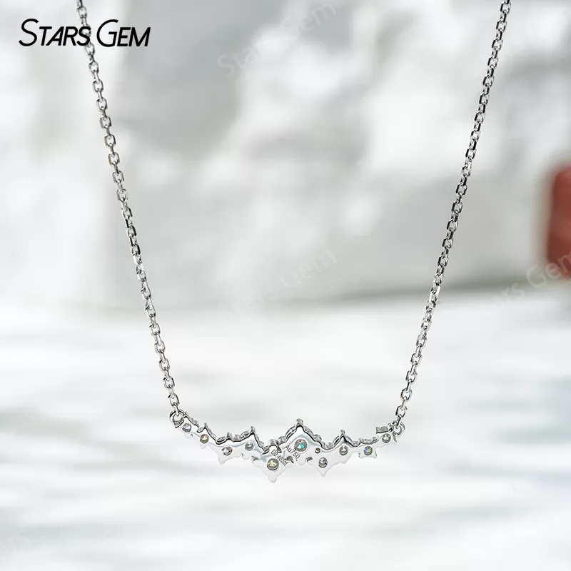 18K Solid White Gold Round Brilliant Cut DEF VS Lab Grown Diamond Pendant Necklace