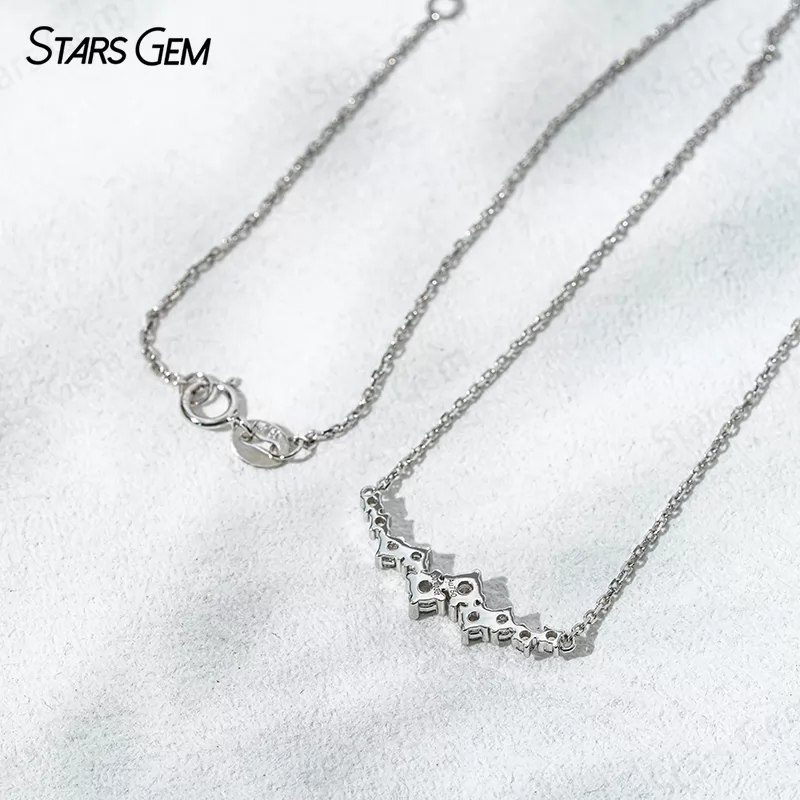 18K Solid White Gold Round Brilliant Cut DEF VS Lab Grown Diamond Pendant Necklace