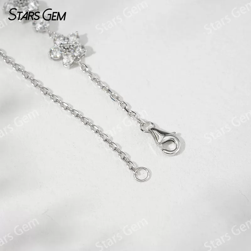 18K Solid Gold Bangles Sakura Flower Shape Lab Grown Diamond Bracelets