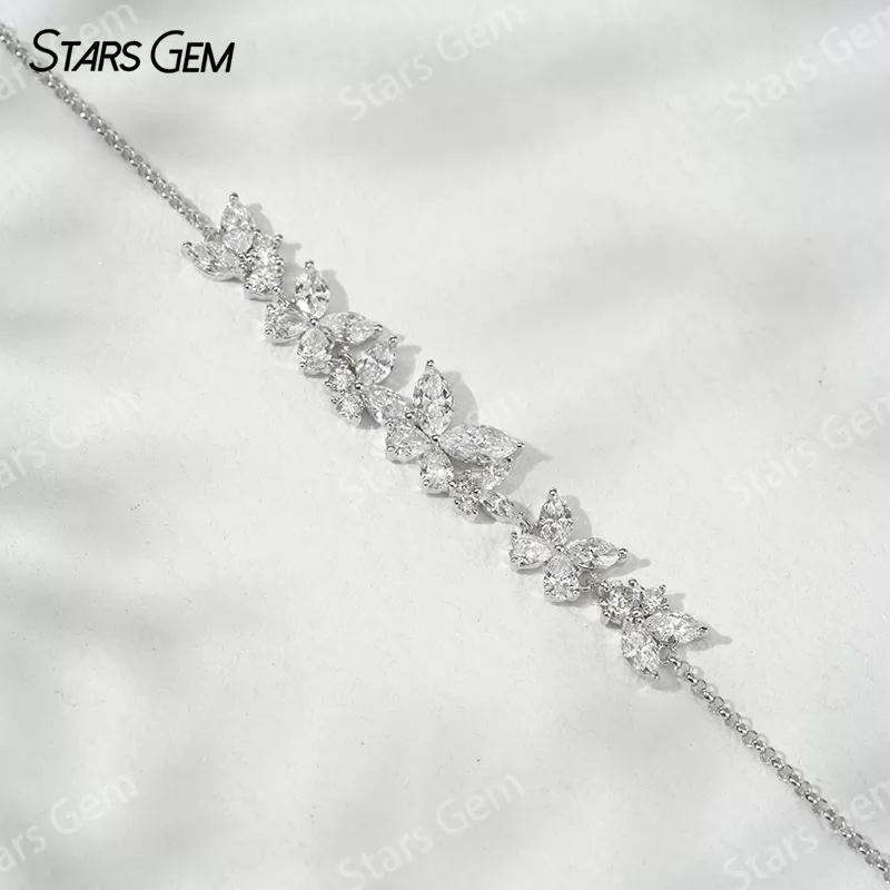 18K White Gold Bangles Butterfly Shape Lab Grown Diamond Bracelets