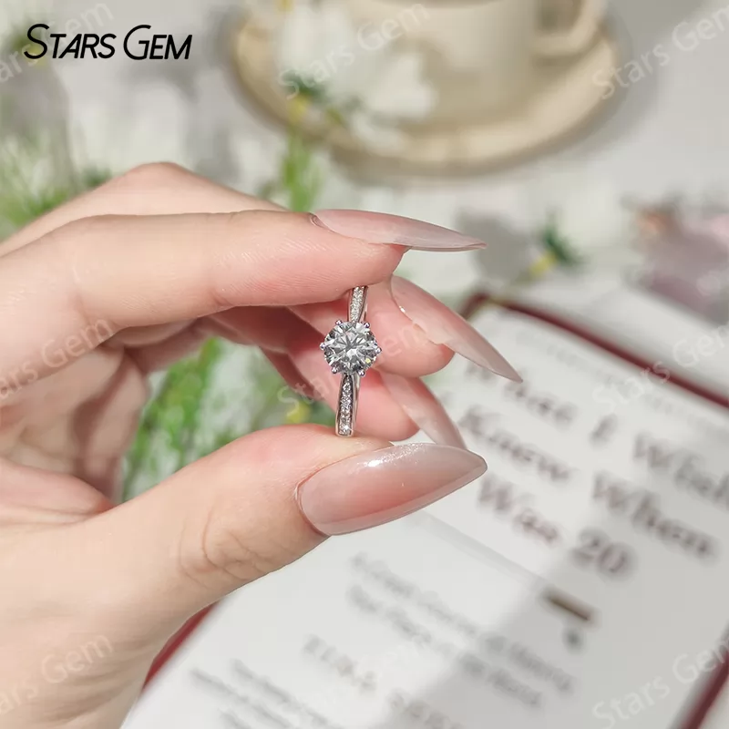 18K White Gold 0.55ct Round Brilliant Cut Lab Grown Diamond Pave Engagement Ring