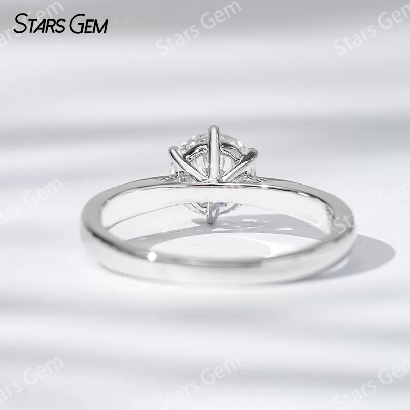 18K White Gold 0.55ct Round Brilliant Cut Lab Grown Diamond Pave Engagement Ring