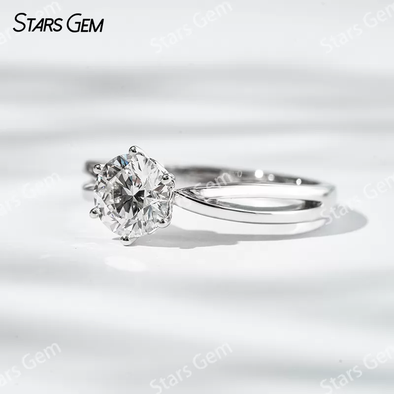 0.5ct Round Cut Lab Diamond 6 Prongs Twist Type 18K Gold Solitaire Engagement Ring