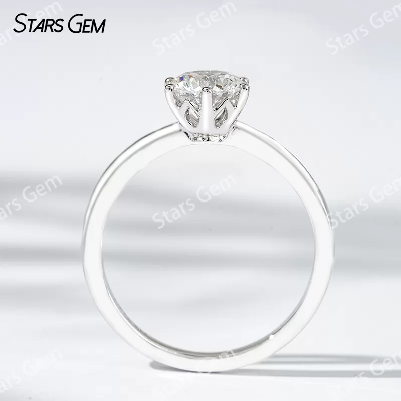 0.5ct Round Cut Lab Diamond 6 Prongs Twist Type 18K Gold Solitaire Engagement Ring