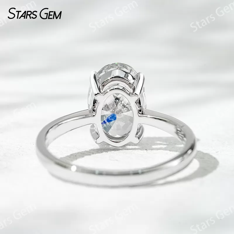 4 Prongs Basket Set 2.72ct Oval Cut Lab Diamond 18K White Gold Solitaire Engagement Ring