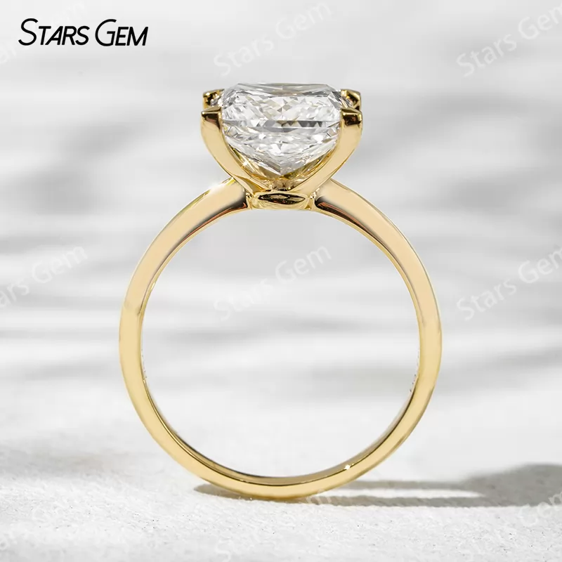 18K Yellow Gold 8.5x8.7mm 3.75ct Princess Cut Lab Grown Diamond Solitaire Engagement Ring