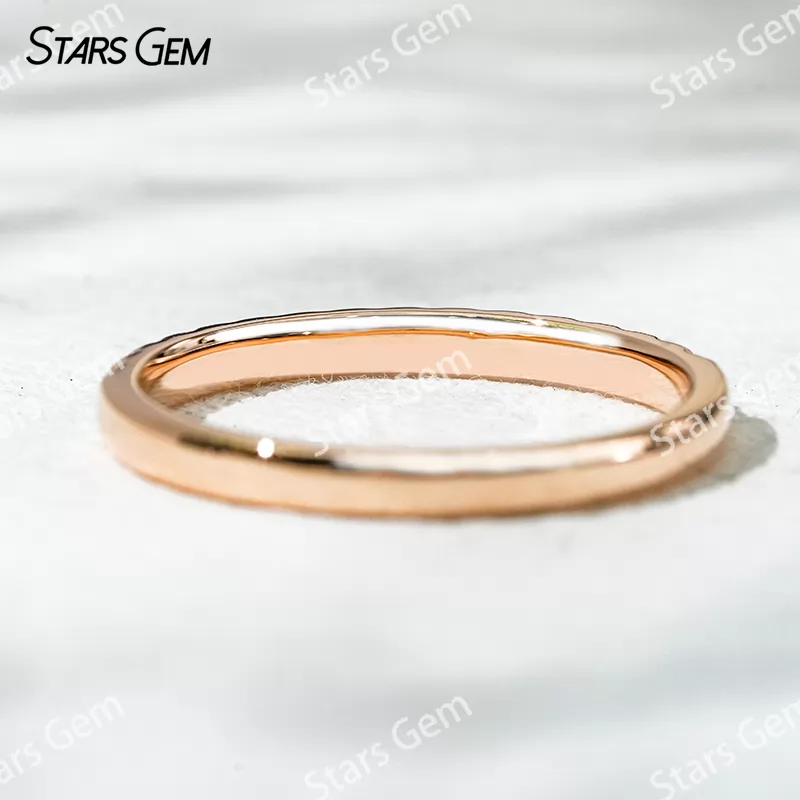 18K Rose Gold Half circle Diamond 1.6mm Round Brilliant Cut Lab Grown Diamond Eternity Ring