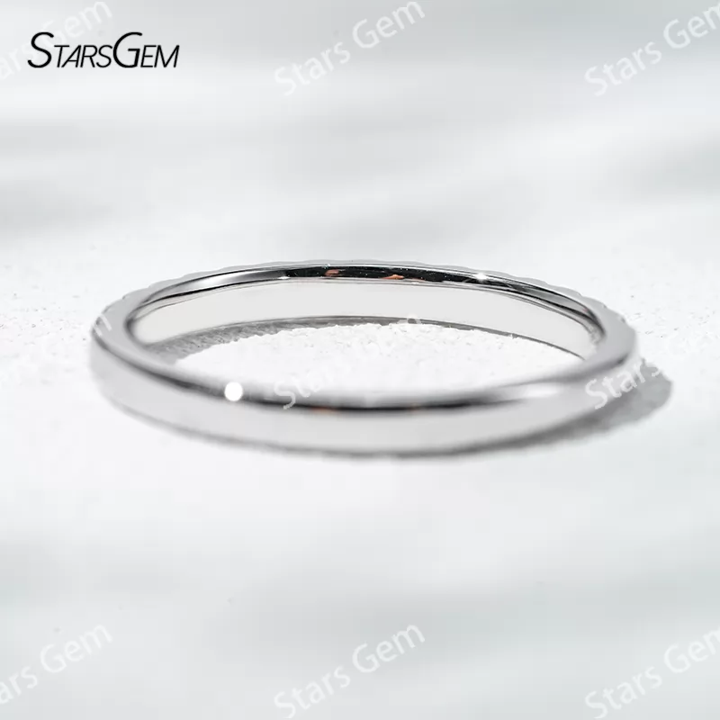 1.6mm Round Brilliant Cut Lab Grown Diamond 18K Gold Half circle Diamond Eternity Ring