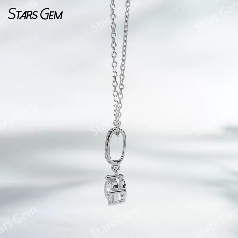 0.35ct 4.5mm DEF VS Lab Grown Diamond Pendant Necklace 18K White Gold Necklaces
